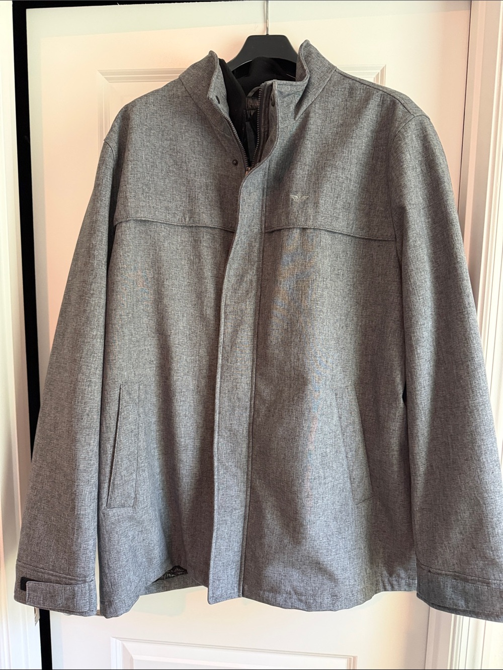Men's Gray Dockers Lined Jacket - Classic Stand Collar
